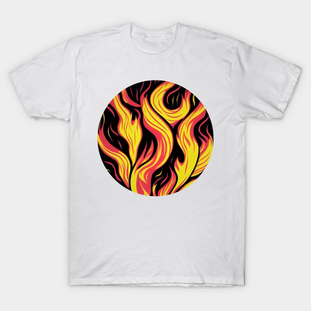 Abstract Fire Circle || Vector Art Flames T-Shirt by Mad Swell Designs